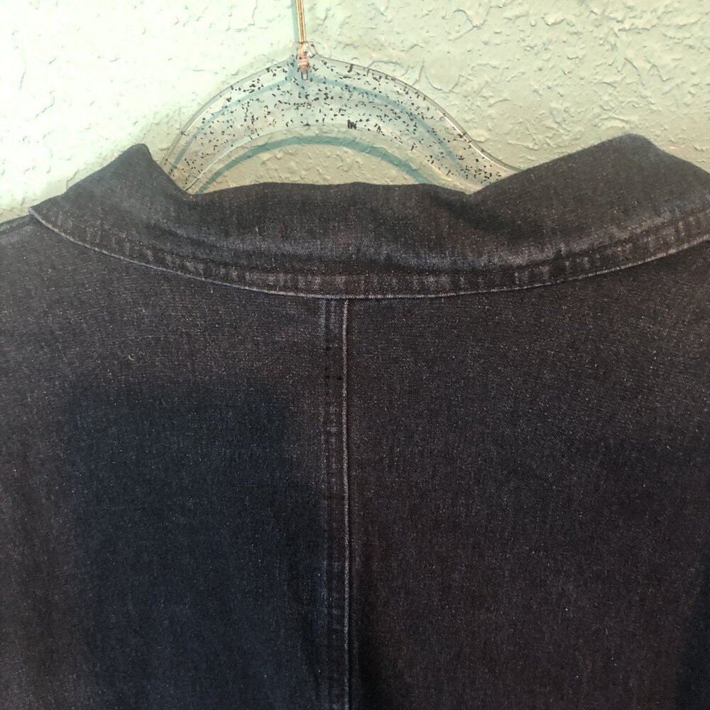 DG2 Diane Gilman Black Denim Blazer Jacket Size 2X Rhinestones Bejeweled Studded - Picture 7 of 12